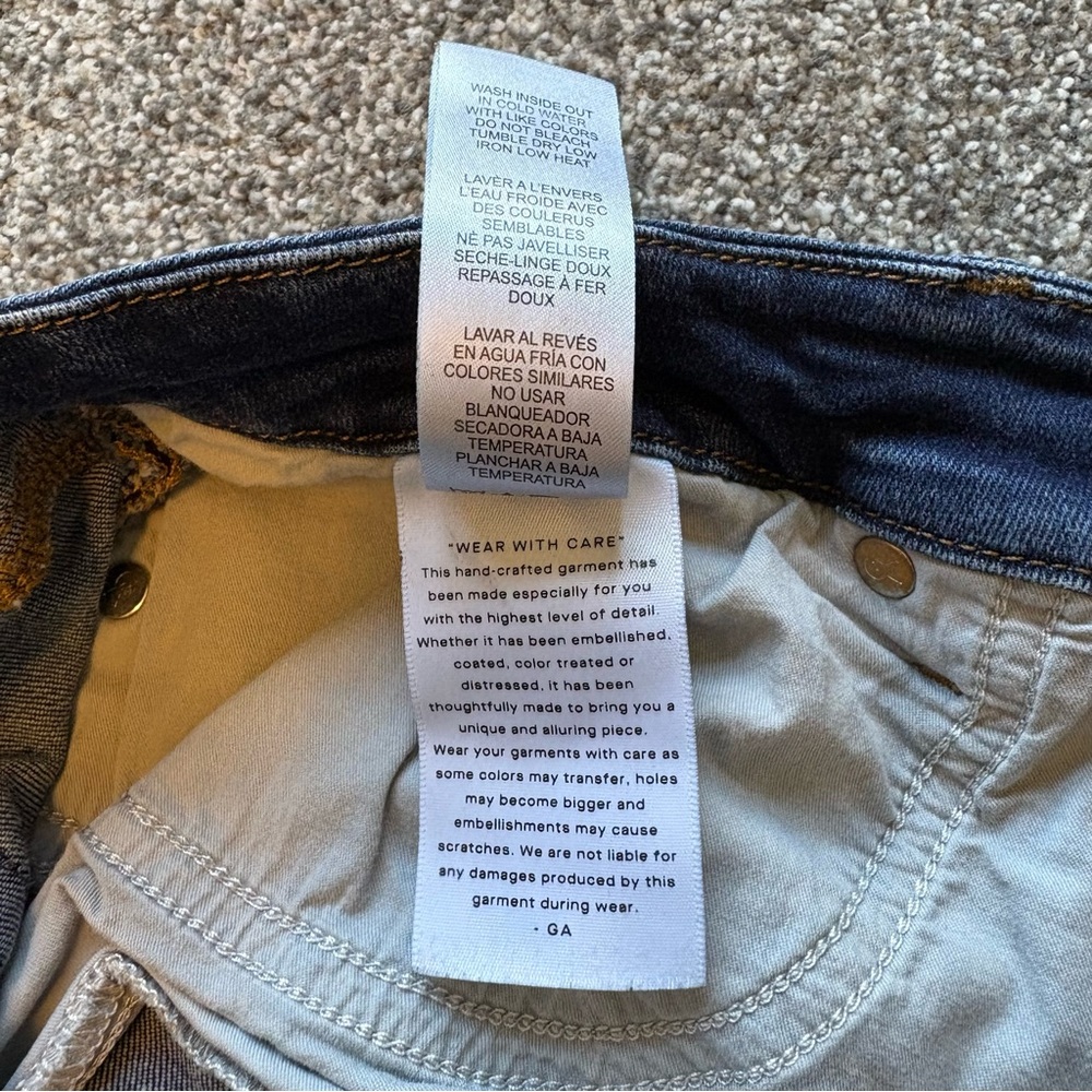 Good American High Rise Dark Wash Skinny Jeans Raw Hem size 18 - Picture 7 of 12